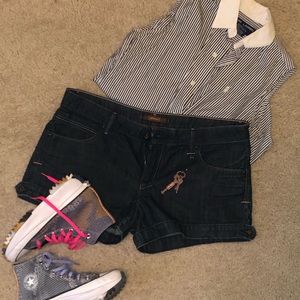 Deener celeb brand dark denim shorts #00s #Y2K #2k vintage Signature keys incl.!